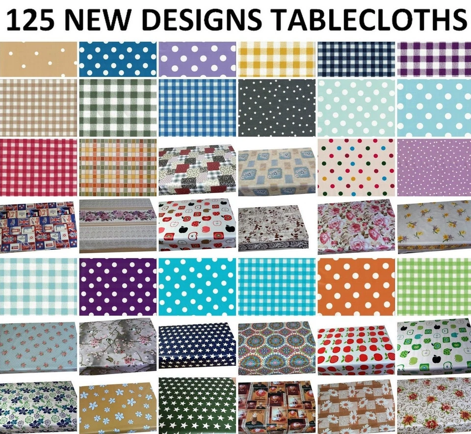 Wipe Clean PVC Tablecloth Wipeable Vinyl Oilcloth Rectangle Table Cover