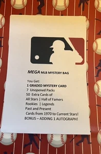MLB Baseball Mystery Bag With Graded Card, Autograph , Packs And More! - Picture 1 of 1