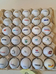 30 Logo Golf Balls Lot #044 Courses Brands Advertising Collectible vtg Assorted - Picture 1 of 5