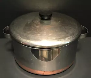 REVERE WARE 1801 4 1/2Qt Stock Pot W/ Lid Stainless Copper Bottom Pre 1968 - Picture 1 of 12