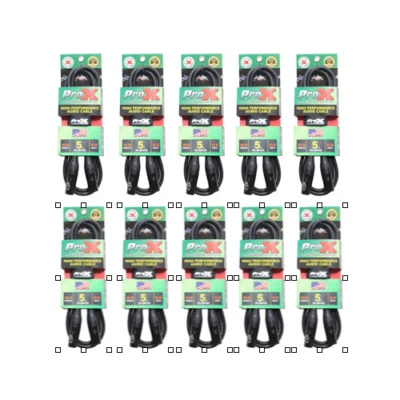 Pack of 10 Pro X 5 Ft. Balanced XLR-F to XLR-M High Performance Audio Cables - Image 1 of 4
