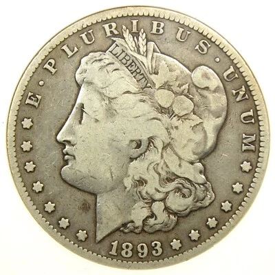 1893-CC Morgan Silver Dollar $1 Carson City Coin - Certified ANACS F12 (Fine) - Image 1 of 4