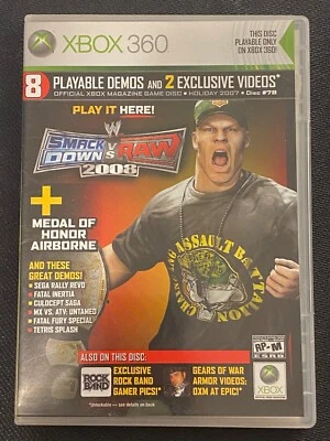 WWE SMACK DOWN VS RAW 08 xbox 360 Official DEMO #78 MEDAL OF HONOR Tetris splash - Image 1 of 4