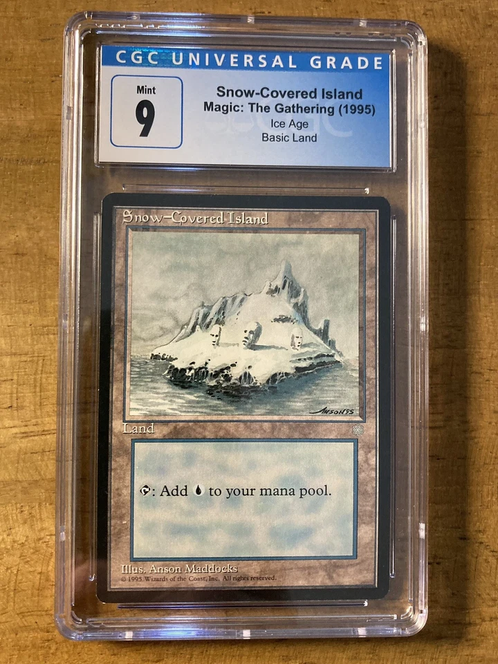 MTG✨SNOW-COVERED ISLAND ✨Ice Age CGC 9 MINT 1995 A. Maddocks Land Art LOW POP ! - Image 1 of 2