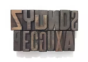 Vintage Letterpress 13 Mix Letters Wood Type Printers Block Collection #BL-668 - Picture 1 of 6