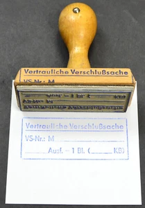 DDR Partei NVA MdI Stempel Vertrauliche Verschlußsache VS-Nr. SELTEN!!! 9999 - Foto 1 di 4