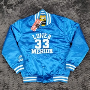 Chaqueta Kobe Bryant Niños Pequeña Azul Inferior Merion High School Satén Bombardero Universitario - Imagen 1 de 10