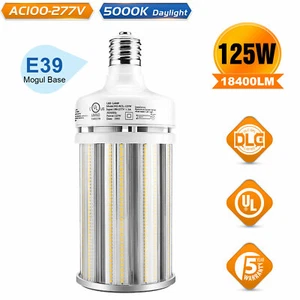 UL 125Watt LED Corn Light Bulb 5000K E39 Mogul Base Replace 250W-500W HID/MH/HPS - Picture 1 of 8