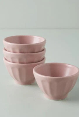 Anthropologie Mini Matte Latte Bowls Set of 4 New Fawn Color Discontinued - Image 1 of 3