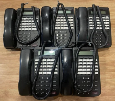 QTY 5 Comdial DX80 DX-80 7260-00 HAC Black LCD Office Phones Tested Bad Speaker - Image 1 of 4