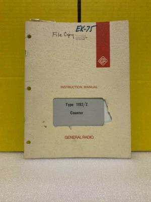 General Radio Type 1192/Z Counter Instruction Manual - Image 1 of 2