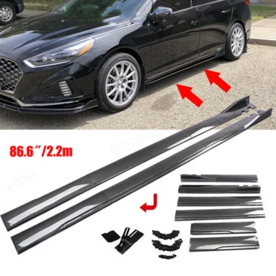 For Hyundai Sonata Sedan 2011-2023 86.6" Side Skirts Extension CarbonFiber Style Foto 1 de 4