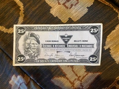 1987 Edition Canadian Tire 'Money' Coupons, 25c GOOD CONDITION - Image 1 of 2