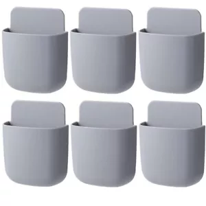 6 X Wall Mounted Smart TV Remote Control Holder Home Offices Organiser Case Gray - Picture 1 of 3
