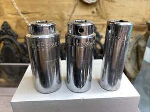 3 Mac Tools Deep Socket 3/8" Drive SAE 6 Point Chrome 5/8” 13/16 7/8" USA - Picture 1 of 4