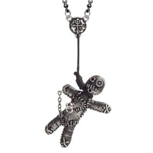 ALCHEMY VOODOO DOLL PENDANT Gothic Folk Magic Pagan Witch Pewter + FREE POUCH