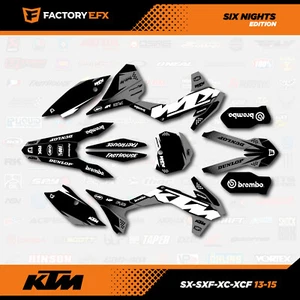 Gray Racing Graphics Kit fits KTM 13-15 SX SXF XC XCF 125 150 250 300 450 6N - Picture 1 of 2