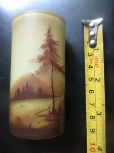 Kleine Blumenvase Cameoglas ? Vase hochwertig Glas Landschaftsmotiv Jugendstil - Bild 1 von 9