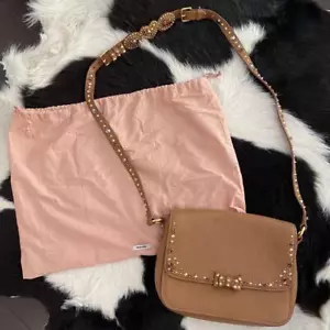 Miu Miu Schultertasche Braun Bijou Gold Hardware Herz Damen aus Japan Gebraucht - Bild 1 von 9