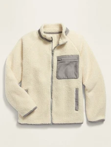 Old Navy x Popsugar Boys Girls Sherpa Zip-Pocket Jacket Size Large (10-12) - Picture 1 of 1