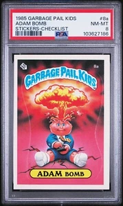 1985 OS1 Garbage Pail Kids Series 1 ADAM BOMB 8a CHECKLIST Matte Card PSA 8 NM - Picture 1 of 2