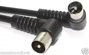 4M TV FREEVIEW RF COAXIAL RIGHT ANGLE MALE PLUG TO MALE PLUG COAX CABLE FLY LEAD - Picture 1 of 1