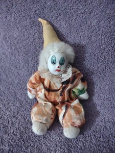 VINTAGE Porcelain Clown Doll Clothes And Lace Clothes - Picture 1 of 5