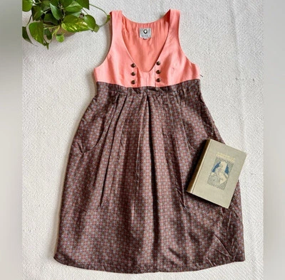 Vestido Jersey Maison Mayle Seda y Lana Dirndl Cottagecore Diseñador Talla 10 Se Ajusta a 8 Foto 1 de 4