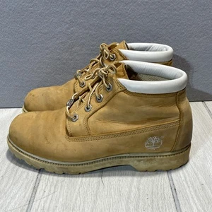 Timberland Women's Tan Leather Workwear Combat Boots Size 8.5 - Afbeelding 1 van 9