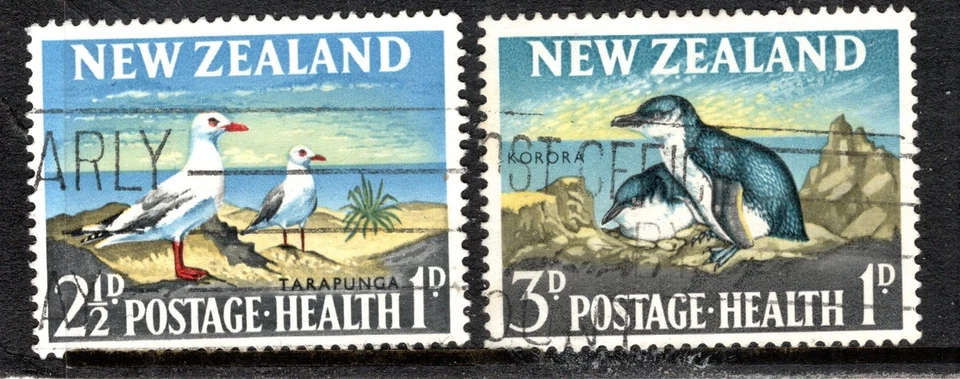 New Zealand Stamp Scott #B67-B68, Semi-Postal, Birds, Set of 2, Used, SCV$1.50 - Image 1 of 1
