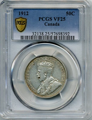 1912 Canada 50 Cents - Very Fine, PCGS VF25 - Image 1 of 3
