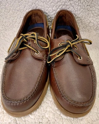 Timberland Mocasín 2 Ojos Cubierta/Barco Zapato Marrón Oscuro Para Hombre 10 M Foto 1 de 4