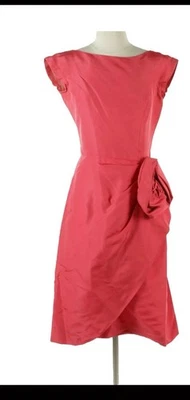 Red Cocktail Dress Mid Century With Large Flower 1960’s - Image 1 of 4