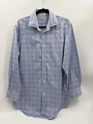 Burberry Blue Plaid Shirt Mens 16 32/33 Medium Button Up Long Sleeve - Image 1 of 4