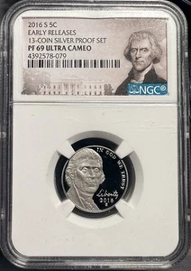 2016 S 5c Early Releases 13-coin SILVER PROOF SET PF 69 Ultra Cameo NGC - Picture 1 of 2