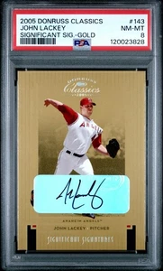 2005 Donruss Classics 143 John Lackey Significant Signatures - Gold PSA 8 - Bild 1 von 2
