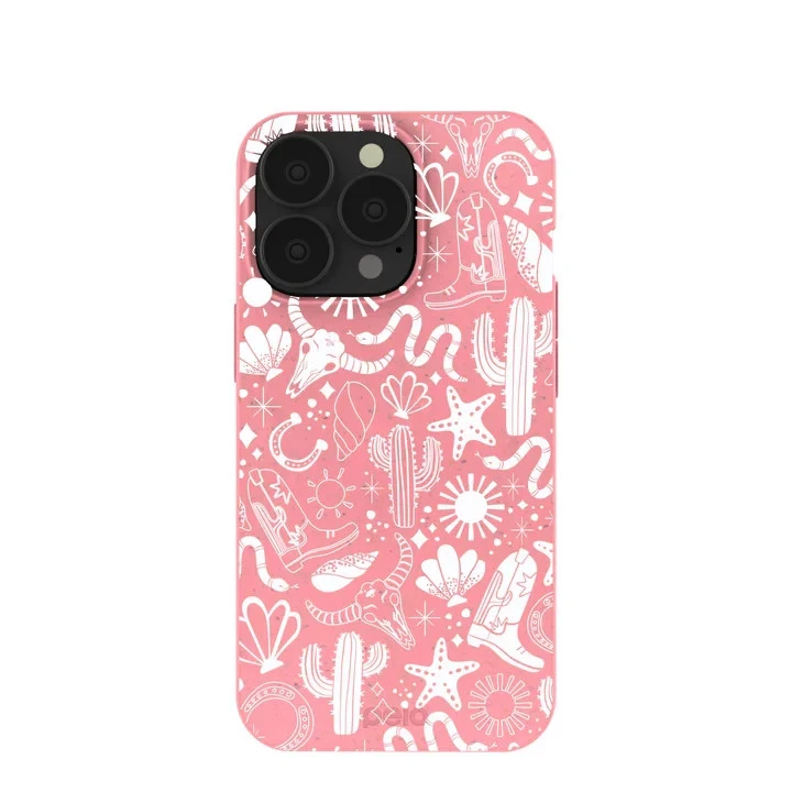 Funda Pela iPhone 11 - Diseño Occidental Rosa Coral | Teléfono Compostable Ecológico Foto 1 de 4