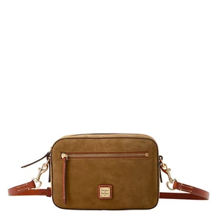 Dooney & Bourke Wildleder Kamera Reißverschluss Umhängetasche oliv Neu mit Etikett - Bild 1 von 4