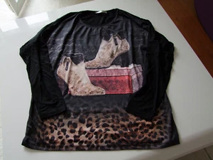 Overziseshirt von Giyas, grau, weit geschnitten, Langarm - Bild 1 von 1