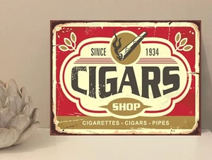 1x Cigars Shop Rustic Retro Metal Plaque Sign Gift House Novelty (mt153) - Picture 1 of 4