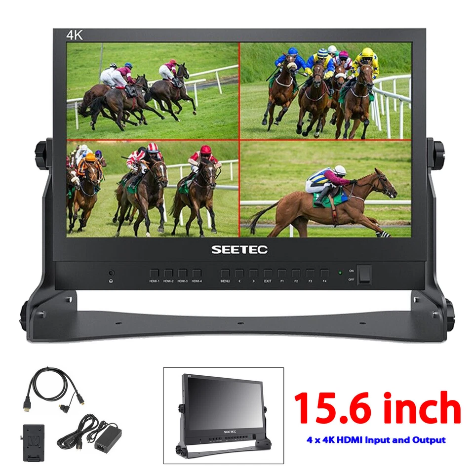 SEETEC ATEM156 15.6 Inch Live Streaming Broadcast Director Monitor 4 HDMI Inputs