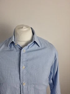 Camicia Charles Tyrwhitt blu 17" - 35" vestibilità regolare doppio polsino - Foto 1 di 5