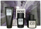 Vintage Black By Kenneth Cole For Men Set: EDT 3.4oz ASB 3.4oz Deo Stick 2.6oz