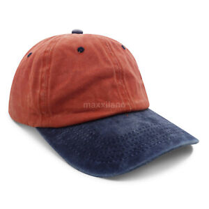 Men Baseball Cap Washed Cotton Polo Style Caps Plain Adjustable Dad Hat Women
