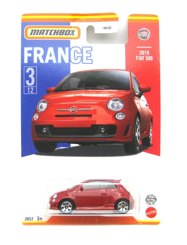 Matchbox Fiat 500 France 2019 rot 1:64 - Bild 1 von 1