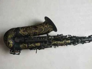 Japan BSUZUKI Alto Saxophone E Flat Matte Black Sax with case and mouthpieces - Picture 1 of 6
