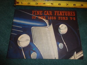 1936 FORD CAR FEATURES SALES BROCHURE / DEALER CATALOG / ORIGINAL!! - Bild 1 von 9