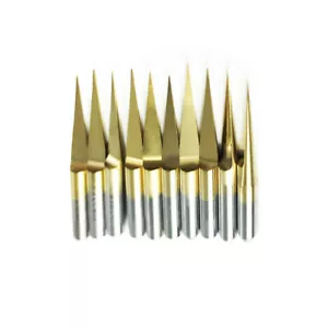 10pcs 3.175mm Carbide PCB Engraving Bits CNC Router Tool 10 Degree 0.1mm V-Shape - Picture 1 of 6