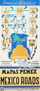Mapas Pemex Mexico Roads Map Caminos de Mexico 1948 Gas Station - Picture 1 of 3