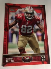 2015 Topps Jumbo 5x7 Red Parallel Torrey Smith 49ers 64 #'d 20/25 Low S&H